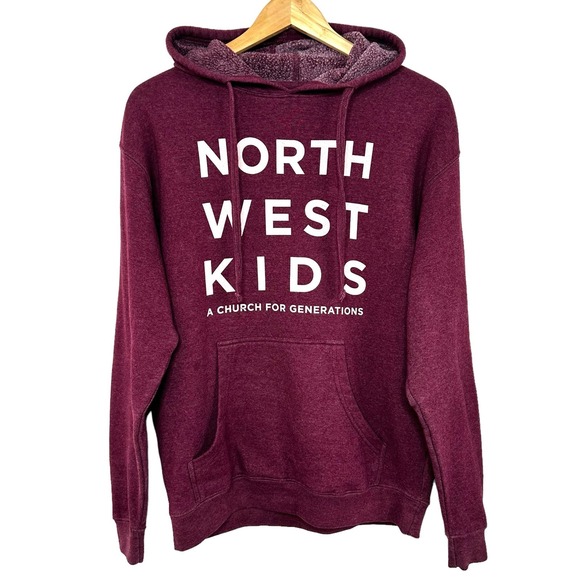 North West Kids Burgundy Hoodie Sweatshirt Size Medium Church For Generations - Picture 2 of 10